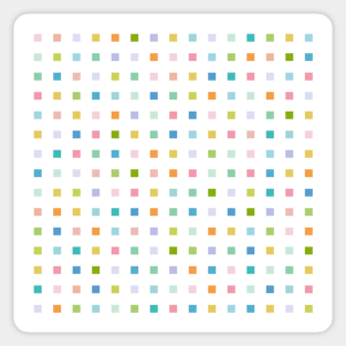 Cheerful Geometry / Ditsy Checks in Pastel Shades Sticker